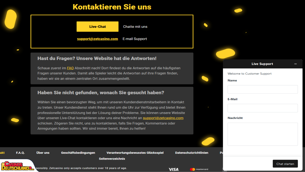 ZetCasino Casino Unterstützung