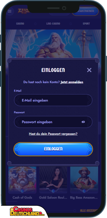 ZeusWin Casino Anmeldung