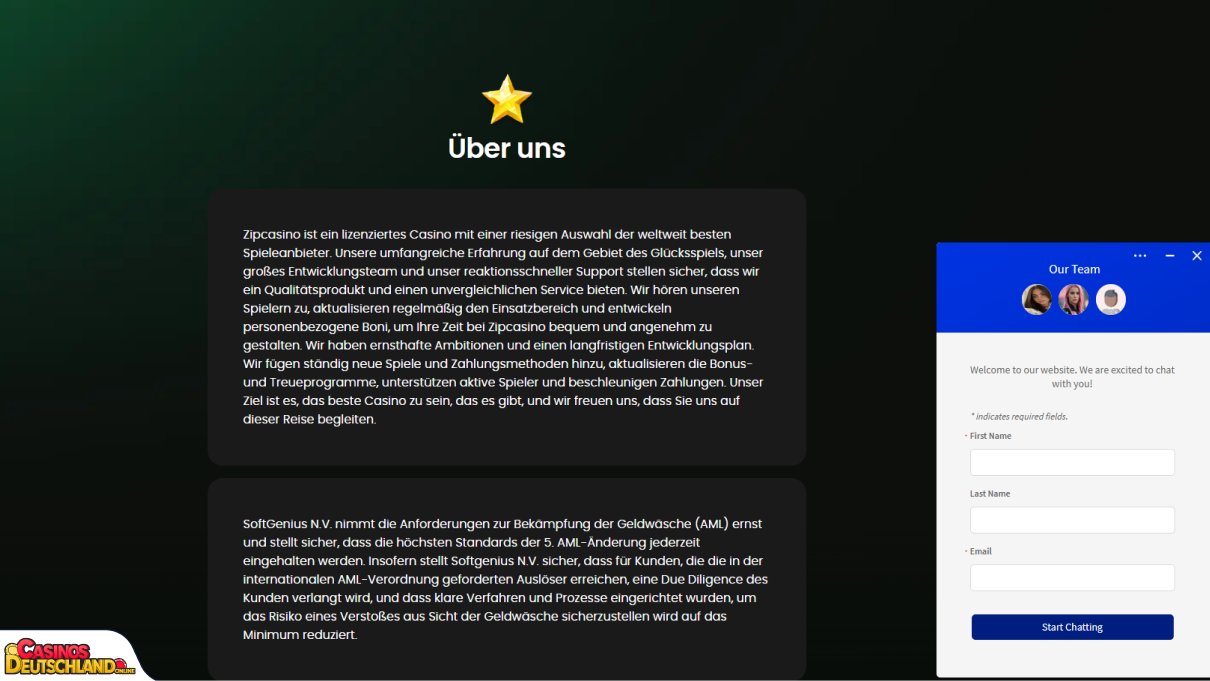Zip Casino Unterstützung