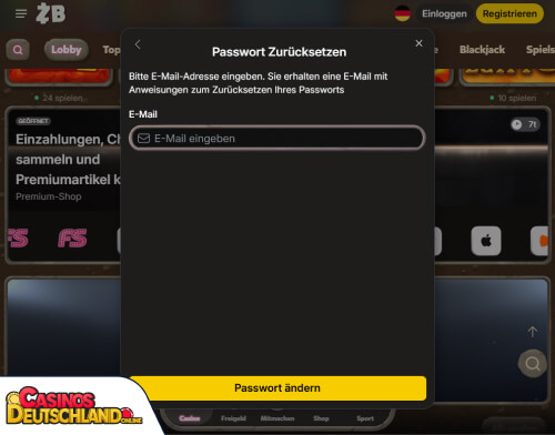 Zombillion Casino Problem beim Einloggen