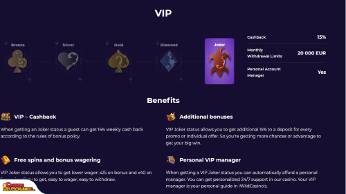 iWild Casino vip program